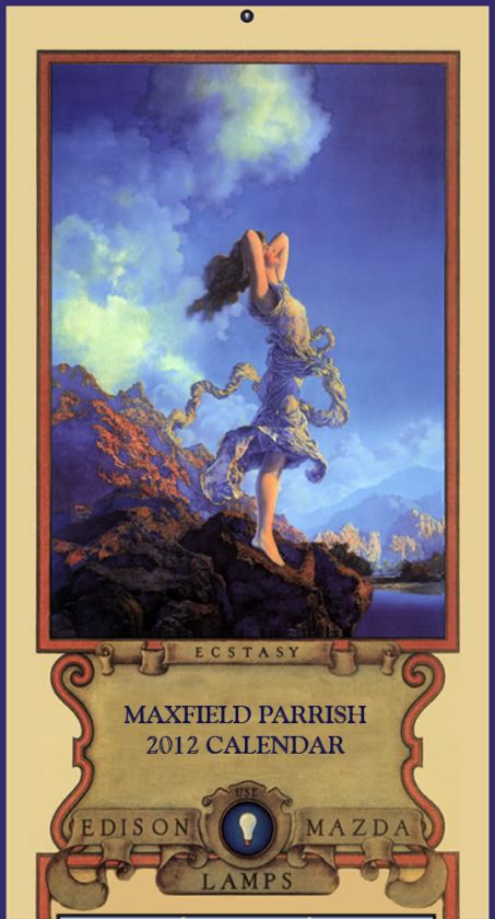 MAXFIELD PARRISH 1930 MAZDA ECSTASY ART DECO CALENDAR for 2012  