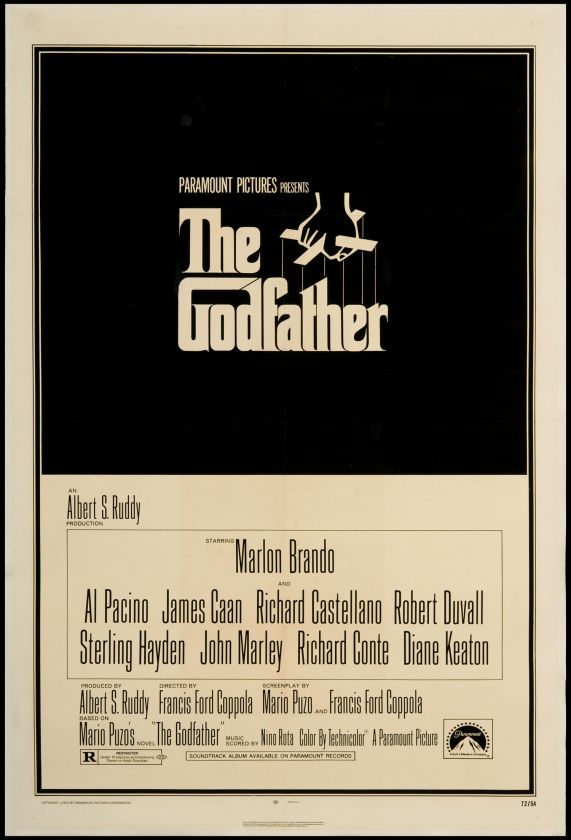 The Godfather 1972 Original U.S. One Sheet Movie Poster  