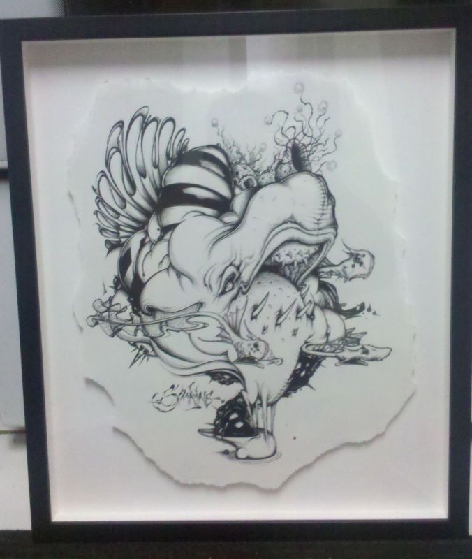 greg craola simkins original ink drawing sketch  