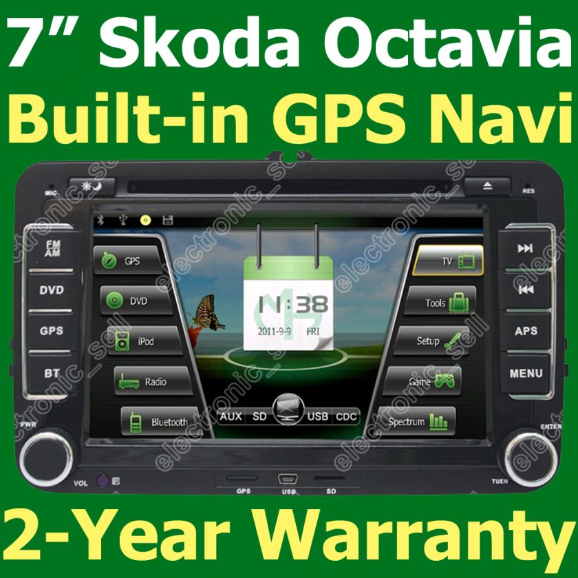   Radio Car DVD Player GPS Navigation For 2009 2011 Skoda Octavia  