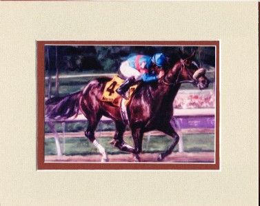 ZENYATTA QUEEN Z Santa Anita FINE ART Susany Double Mat Print 8 x 10 