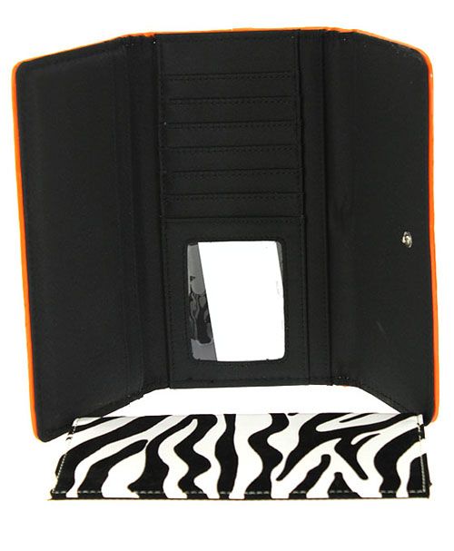 DESIGNER INSPIRED ZEBRA LADIES CHECKBOOK WALLET PURSE  