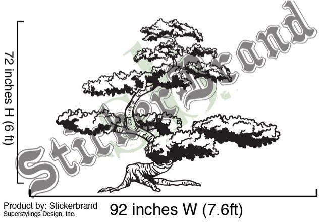 Vinyl Wall Decal Sticker Japanese Bonsai Tree Large 6ft  