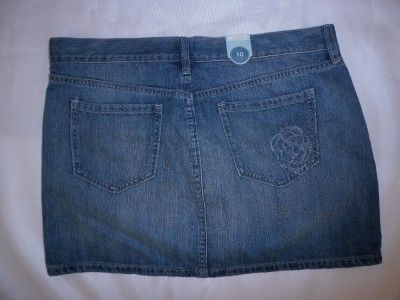 Womens Old Navy Embroidered Flower Denim Jean Skirt 10 16 18 NWT Free 