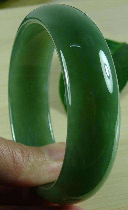   Natural Green Nephrite Hetian Chinese Jade Bangle Bracelet61MM B 131 2