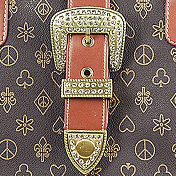   Designer Inspired Faux Leather Shoulder Bag Handbag Purse Brown  