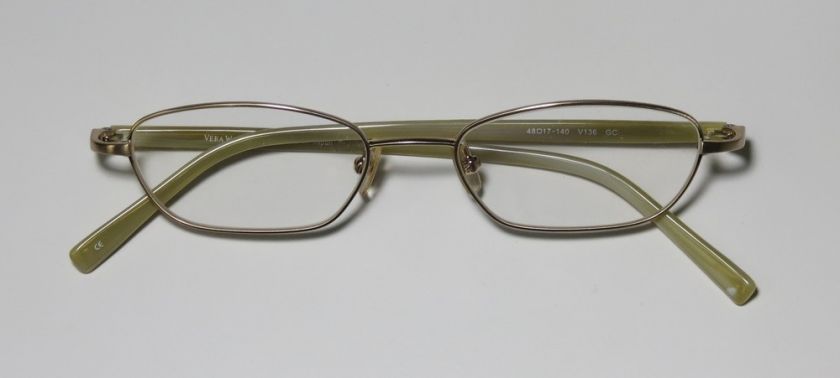 NEW VERA WANG V136 48 17 140 GOLD/CREAM EYEGLASS/GLASSES/FRAMES HAND 