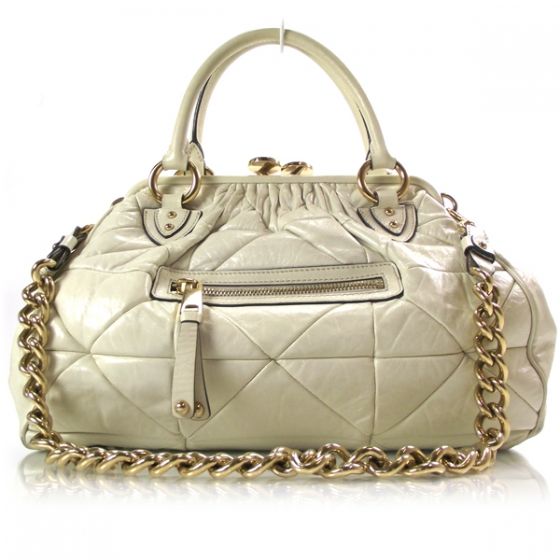 MARC JACOBS Patchwork STAM Tote Purse Bag Ivory MJ  