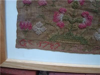 Dated 1782 Childs Sampler From the Peebles Family  