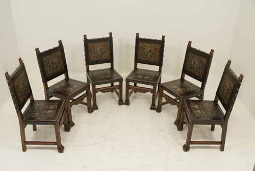 walnut leather spanish dining chairs this set of six 6 17th century 