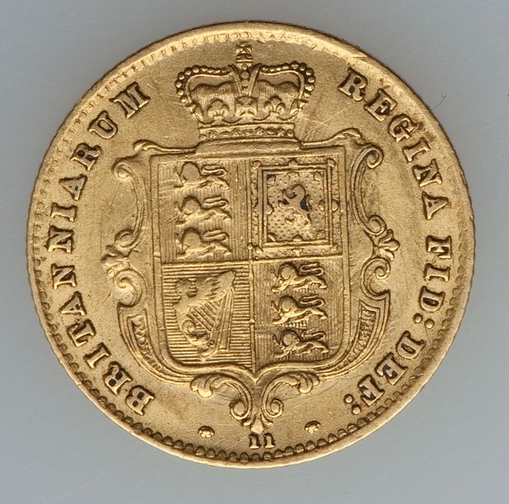 victoria gold half sovereign 1866 young head s 3860 km735 2 die 11 