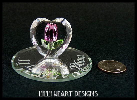 ROSEBUD ON HEART I Love You Made With SWAROVSKI CRYSTAL RETIRED  