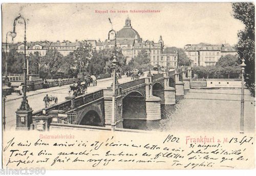 Germany Vintage Postcard Frankfurt Main Bridge 1902  