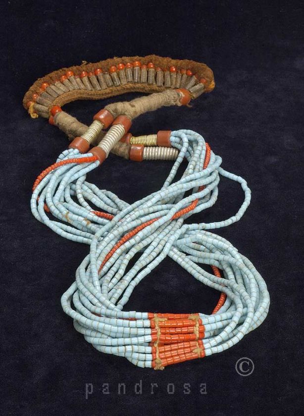   tribal glass bead necklace from Yoruba tribes, Nigeria 1960s  