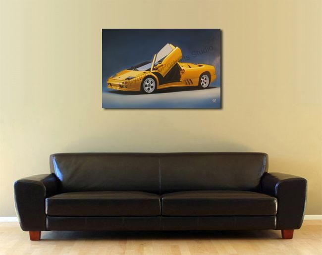 Lamborghini Diablo Roadster 1996   Canvas Oil Painting  