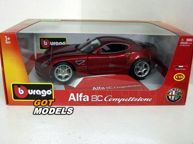 ALFA ROMEO 8C COMPETIZIONE  1/18 BURAGO RED 11021R  