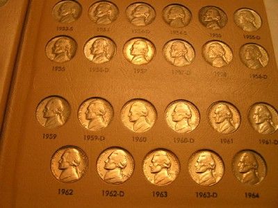 Set / collection Jefferson Nickels 1938 to 2011 p d s BU or proof 