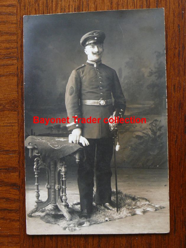 German WWI/WWII Officer w/Sword Photo Postcard  