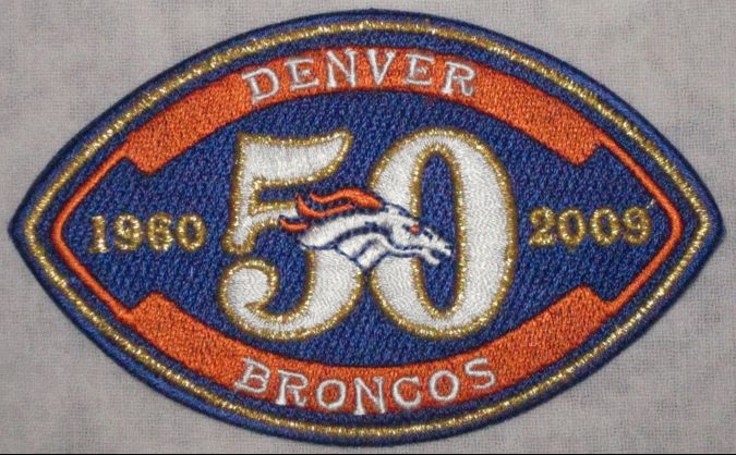 DENVER BRONCOS 50TH ANNIVERSARY PATCH NFL FOOTBALL  