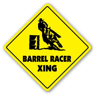 BARREL RACER CROSSING Sign new xing rodeo cowboy hat horses roping 