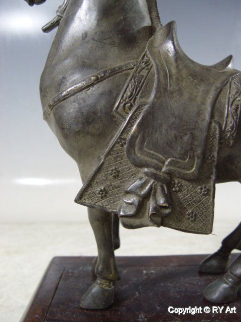 LARGE CHINESE BRONZE HORSE STATUE 13 H  