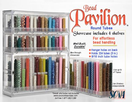 Bead Pavilion, Showcase w/4 Shelves, 2 Round/2 FlipTop  