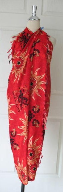 Wrap Batik Sarong Swim Cover Up Beach Hawaii Luau Dress  