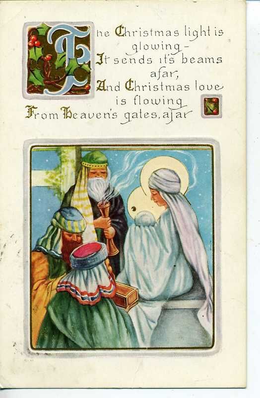 VINTAGE CHRISTMAS POSTCARD THE THREE WISE MEN WHITNEY M  