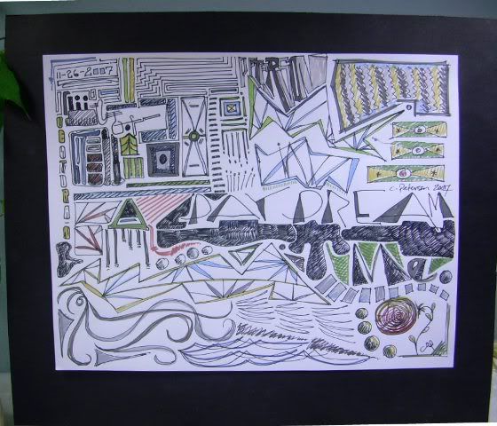 Peterson ORIGINAL ART ink pen DRAWING =Day Dream GRAPHIC SAMPLER 