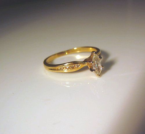 IMPRESSIVE AFFORDABLE  .35CT WHITE G COLOR DIAMOND 14K YG 