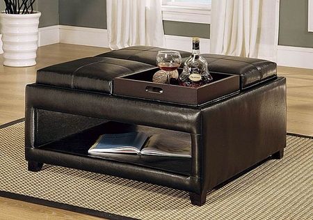   in dark espresso brown color black legs measurements ottoman table