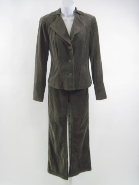 WOMYN Green Velvet Blazer Pants Suit Outfit Sz 2  