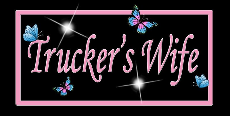 TRUCKERS WIFE DECAL STICKER PERSONALIZE BUTTERFLIES  