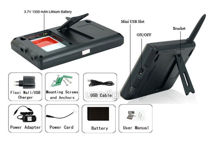 inch Wireless Video Door Phone System with 2 Monitors & Wide Angle 