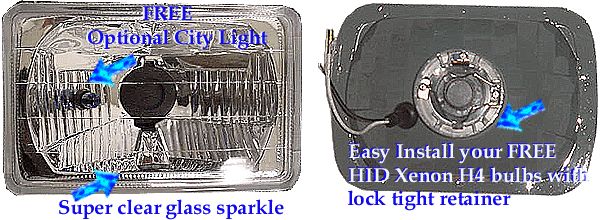 HID H4666 H4656 CRYSTAL EURO H4 HEADLIGHT CONVERSION  