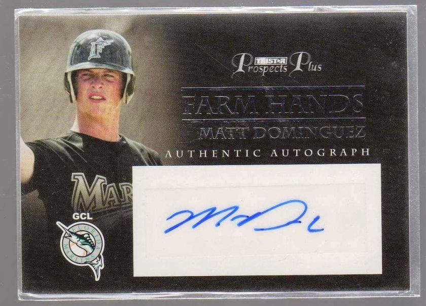   TriStar Prospects Plus MATT DOMINGUEZ Farm Hands ROOKIE AUTO  