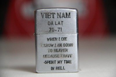 Zippo Lighter Vietnam War  VIETNAM DA LAT 70 71.Manufactured 1970 