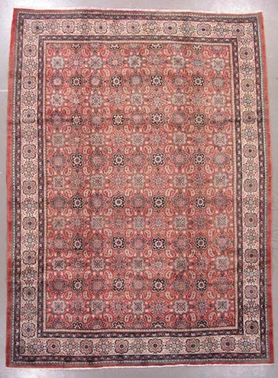 9x13 RUST SEMI ANTIQUE PERSIAN MAHAL ORIENTAL HAND KNOTTED WOOL AREA 