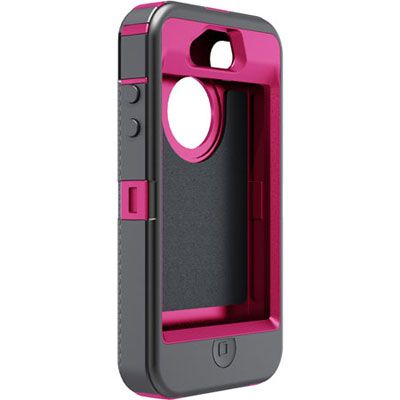   Defender Peony Pink and Gunmetal gray Cover Case for iPhone 4G 4GS