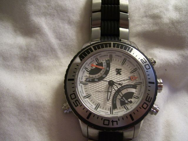 Timex TX 550 World Time Sport Stainless Steel #T3C408 Watch for Men