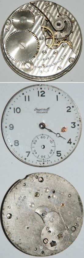 VINTAGE 16S INGERSOLL POCKETWATCH MOVEMENT 7 JEWEL #P75  