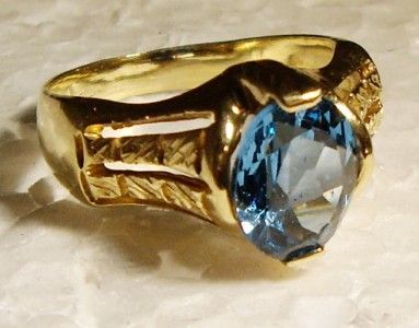 Vintage 750 18K Gold Semi Precious Ring~ITALY~5.8 g~s 7  