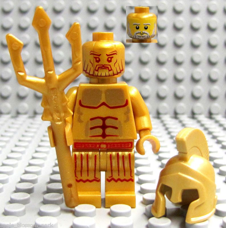 RARE NEW LEGO ATLANTIS THE GOLDEN KING MINIFIGURE DUAL HEAD PART X1 NEPTUNE 7985 
