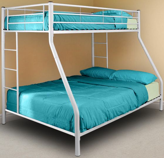 Black Twin Over Full/Futon Bunk Bed Frame, Sleeper  