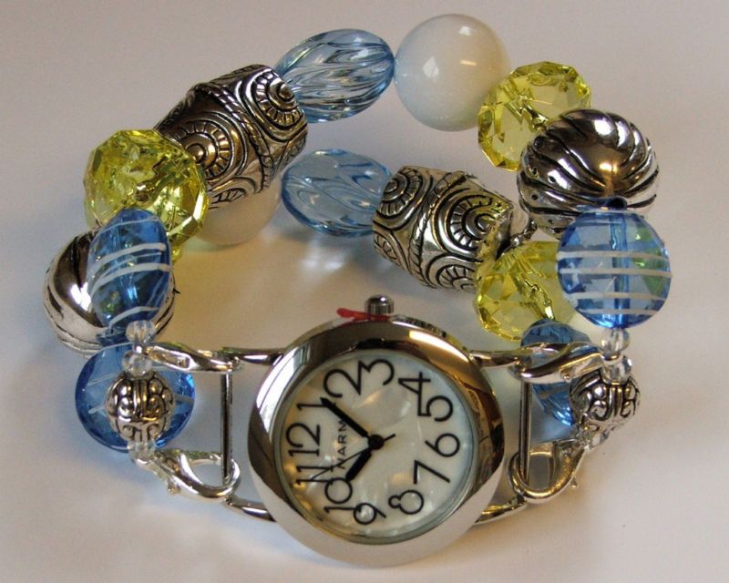 Beaded Watch Band Interchangeable Blue Sunset  