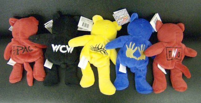Set of 9 WCW NWO Wrestling Plush Bears NWT  