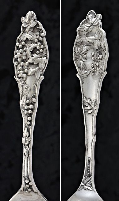 Sterling Silver Antique Watson Spoon Berry/ Leaf Design  