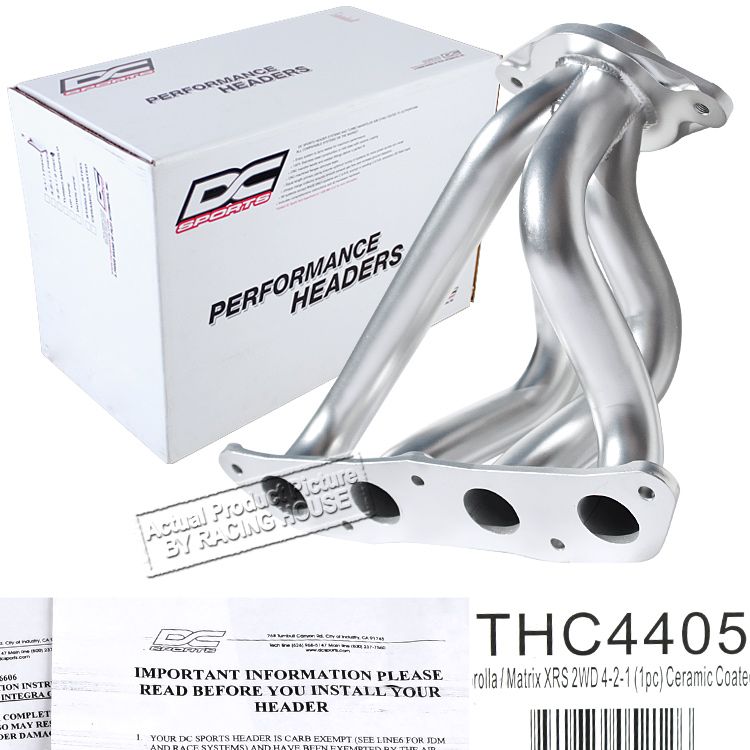 DC SPORT THC4405 CERAMIC EXHAUST HEADER 02 05 MATRIX XR  