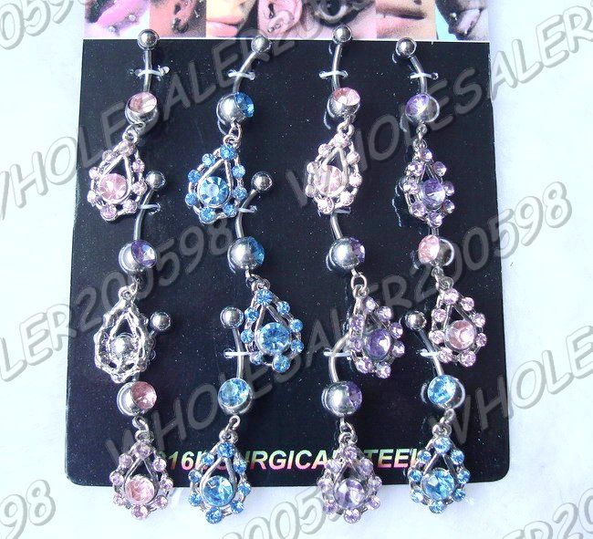 WHOLESALE 144pc Navel Belly Dangle Rings Gauge Piercing  