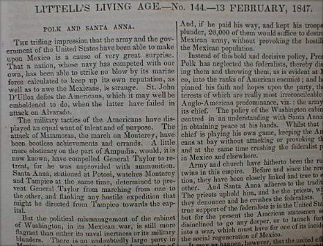 Mexican War   James Polk & Santa Anna 1847 Mexico  